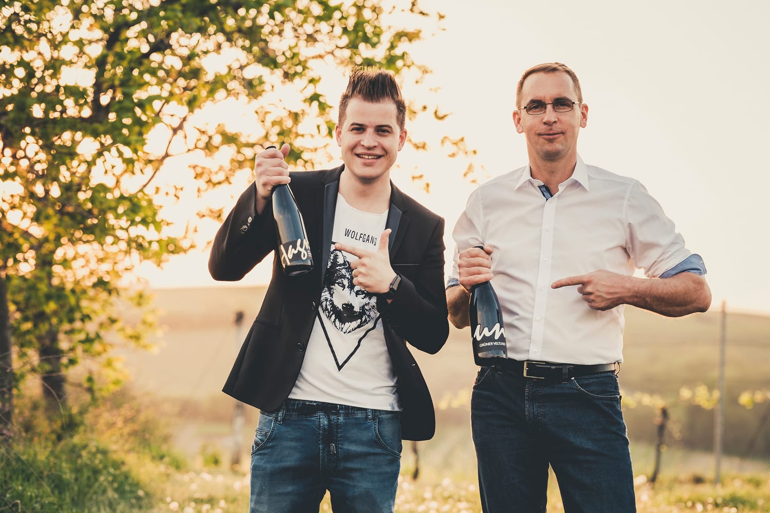 Familie Hagn im Weingarten